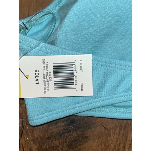 Women’s Large Forever 21 Light Blue One-Shoulder Bikini Top, NWT - Picture 5 of 6